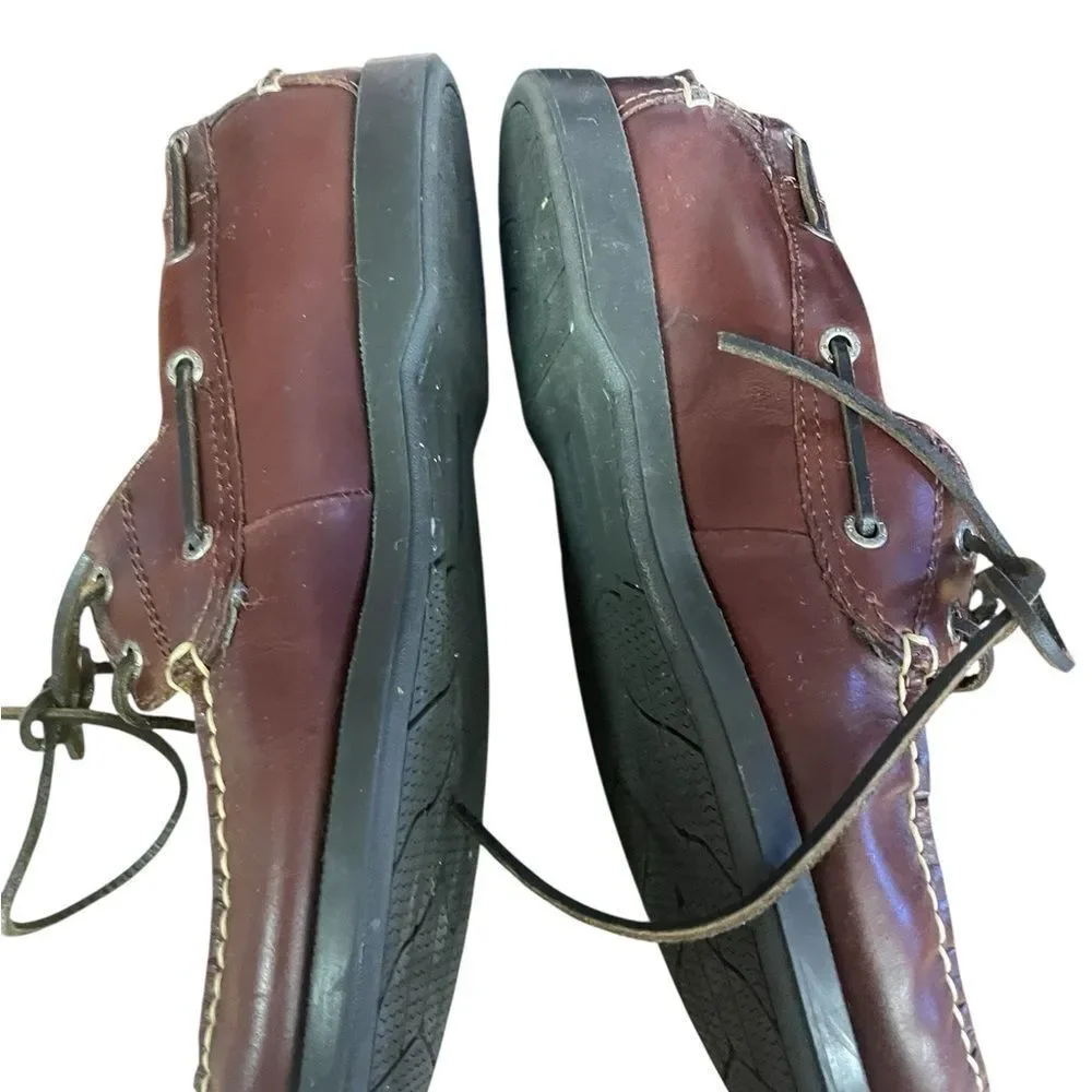 Dockers Classic Brown Leather Boat Shoes excellent condition size 11.5 medium